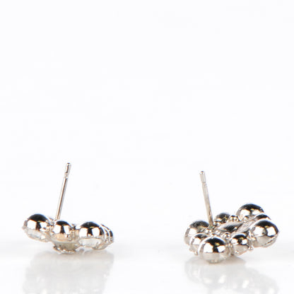 Chanel Crystal CC Earrings Silver 3 of 4