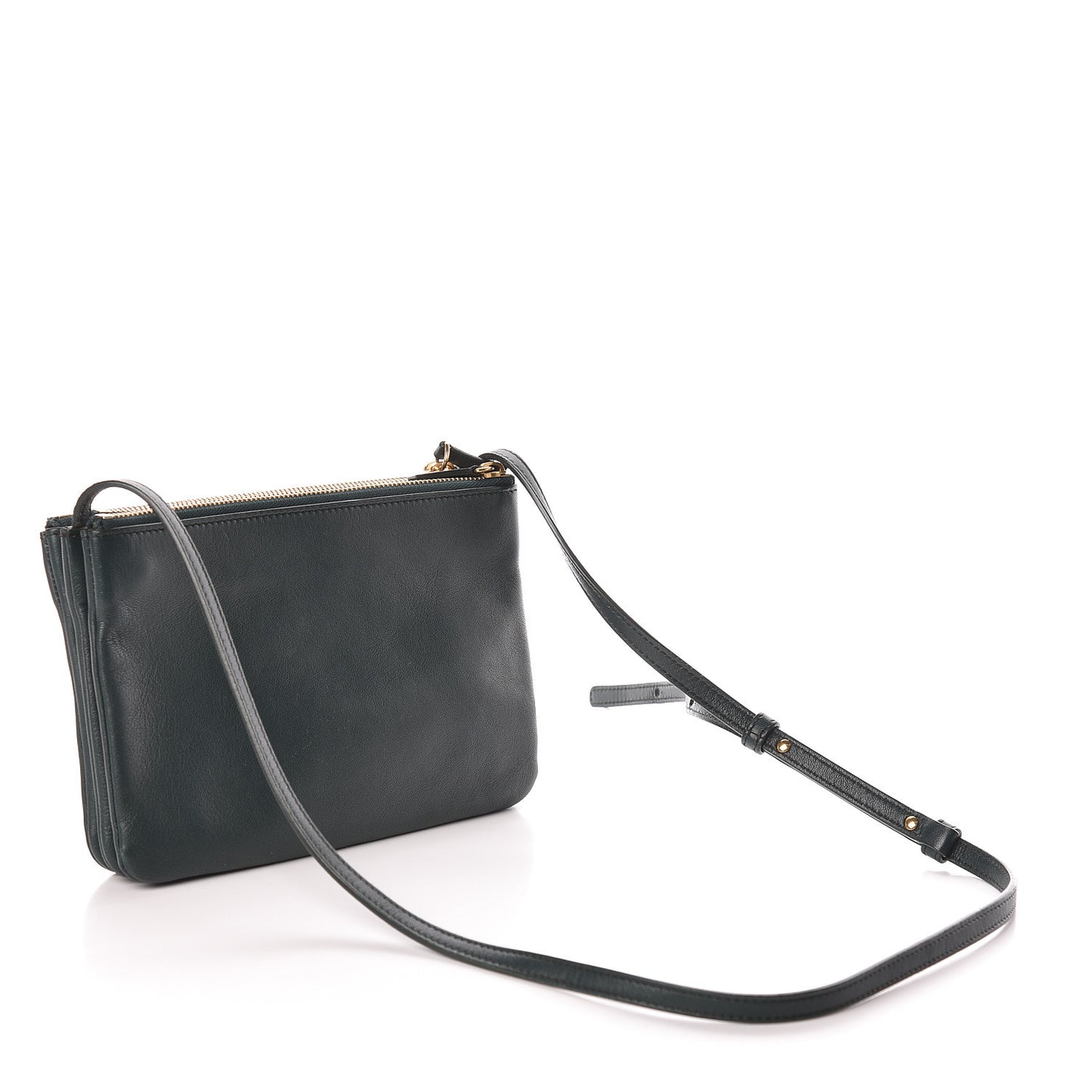 Lambskin Small Trio Crossbody Bag Dark Green