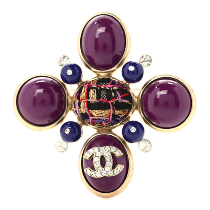 Chanel Enamel Tweed CC Brooch Multicolor 1 of 3