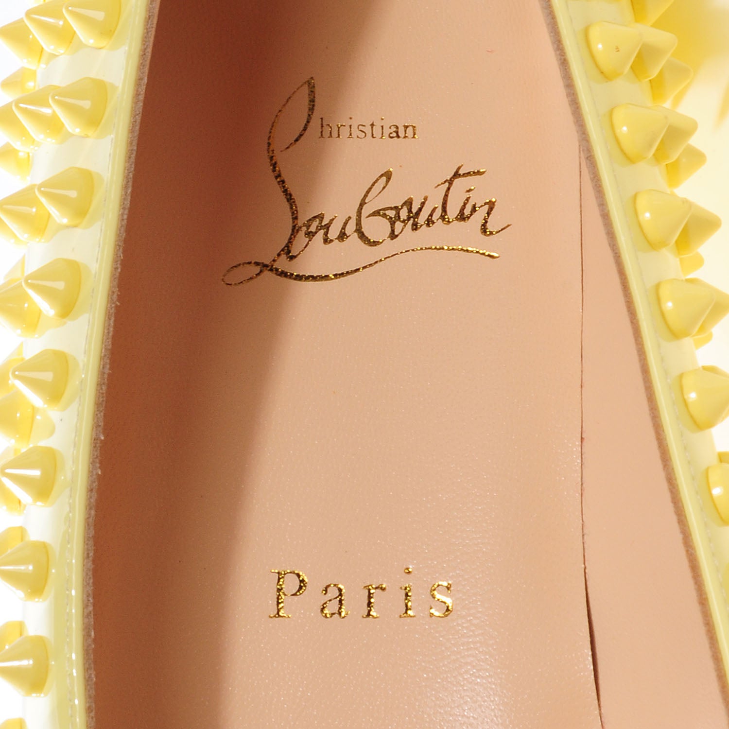 Christian Louboutin Patent Pigalle Spikes Flats 40 Lemon 8 of 8