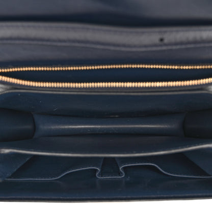 Celine Liege Calfskin Medium Classic Box Flap Bag Dark Blue 5 of 14