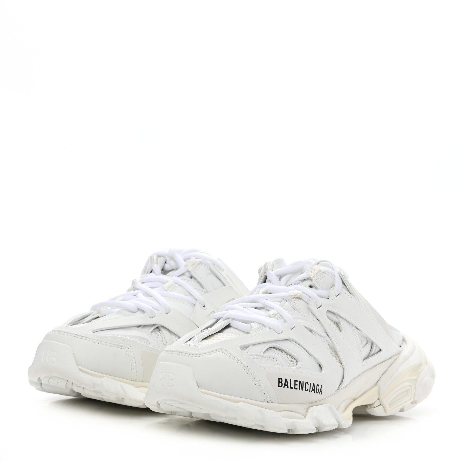 Balenciaga Mesh Nylon Womens Track Mules 37 White 3 of 9
