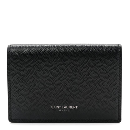 Saint Laurent Grain De Poudre Business Card Case Black 1 of 9