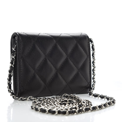 Chanel Lambskin Quilted Card Holder On Chain Black 3 of 10
