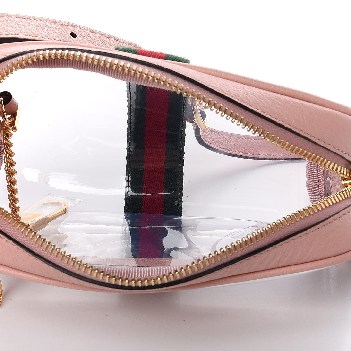 Vinyl Web Mini Ophidia Transparent Shoulder Bag Perfect Pink