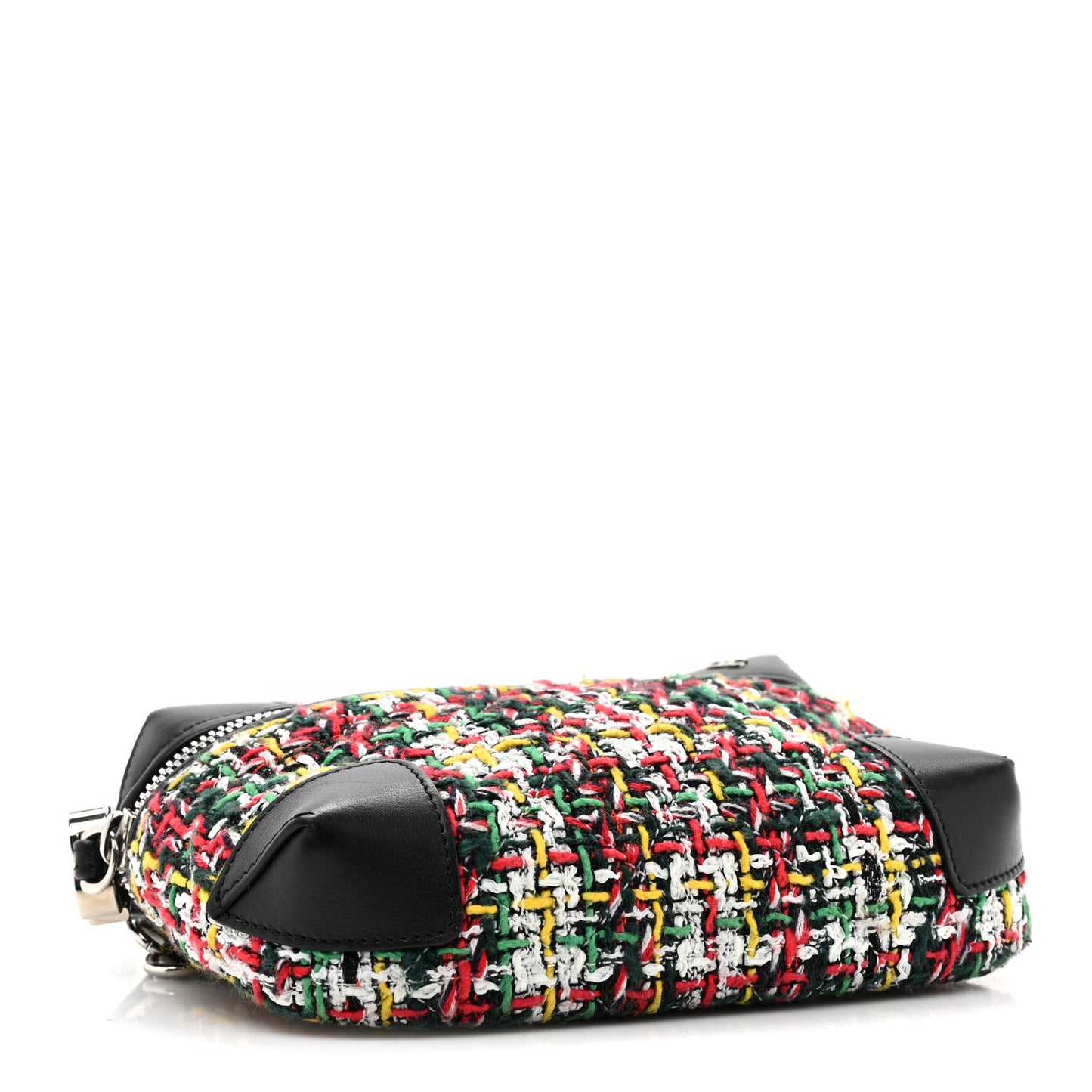 Tweed Calfskin Waist Bag Black Multicolor