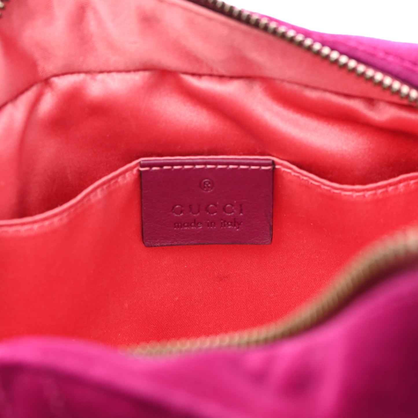 Velvet Matelasse Small GG Marmont Chain Shoulder Bag Fuchsia Violet Cyclamen