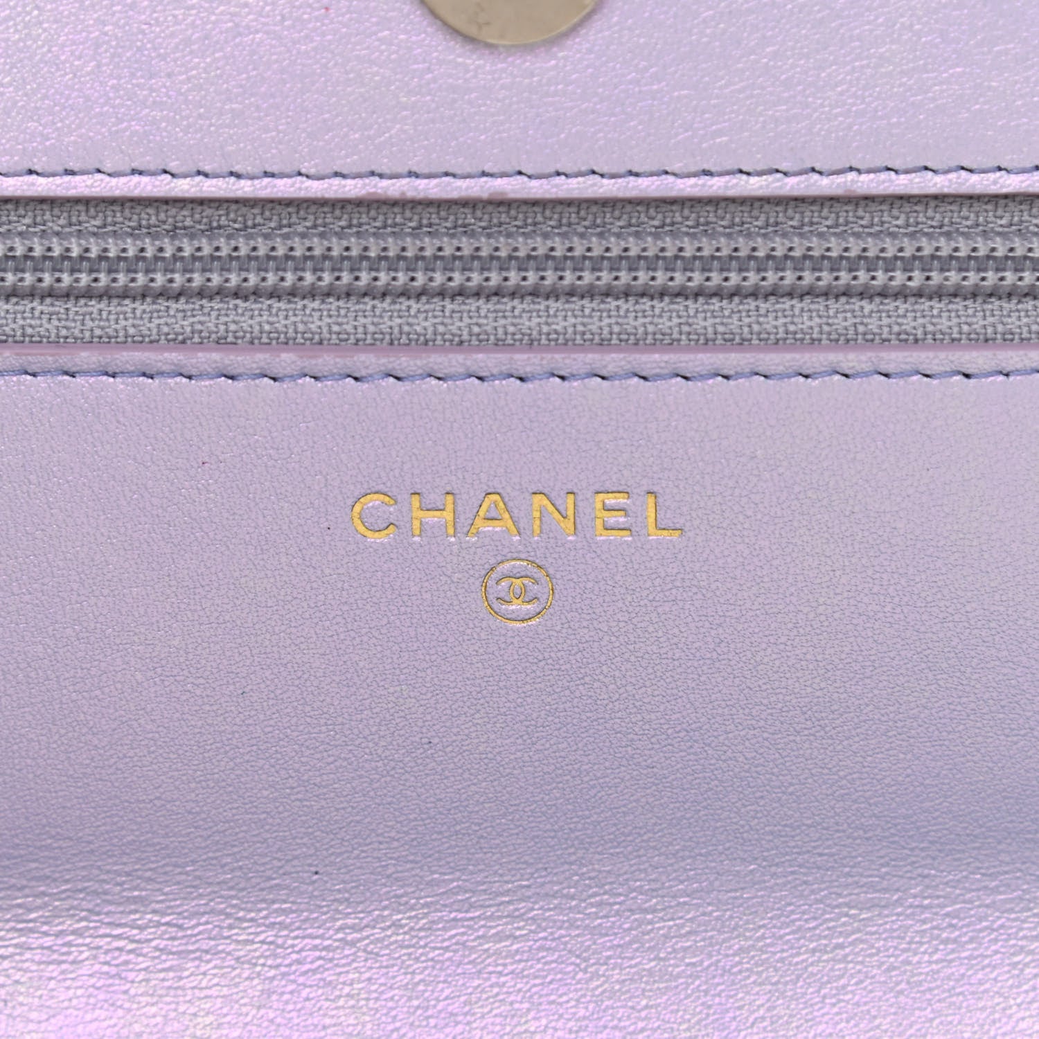 Chanel Iridescent Calfskin Quilted Chanel 19 Wallet On Chain WOC Light Purple 6 of 12