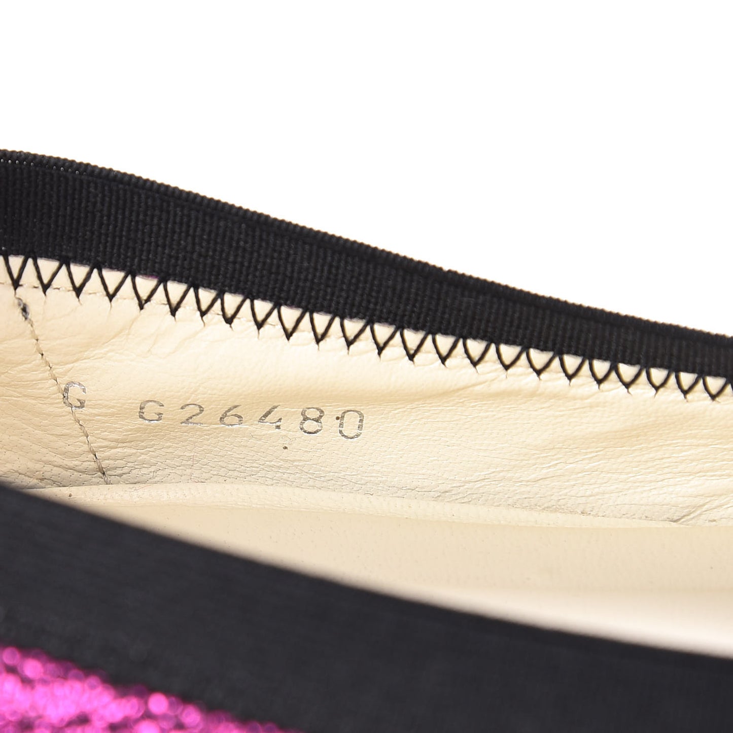 Metallic Lace Cap Toe Ballerina Flats 37.5 Fuchsia