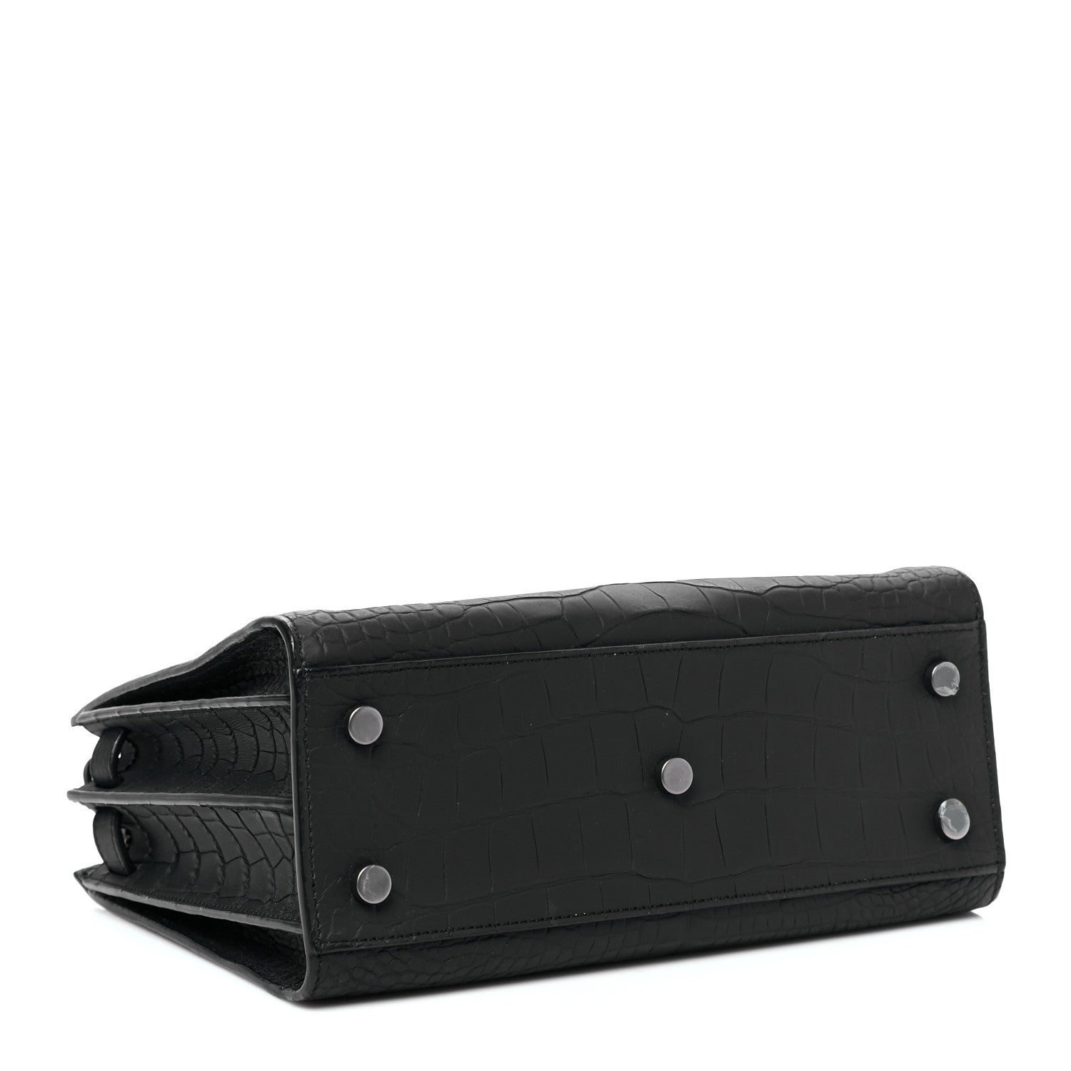 Saint Laurent Matte Alligator Baby Souple Sac de Jour Cocco Carbone 3 of 7