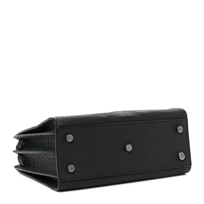Saint Laurent Matte Alligator Baby Souple Sac de Jour Cocco Carbone 3 of 7