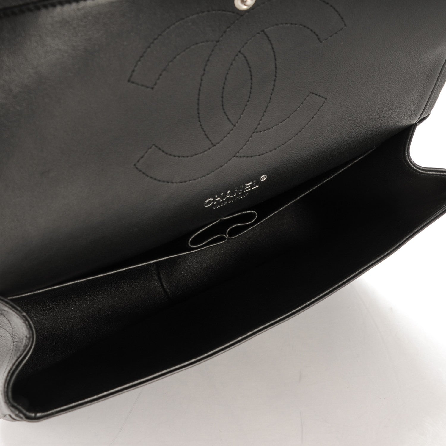 Chanel Crumpled Calfskin Quilted Jumbo Double Flap So Black 5 of 8