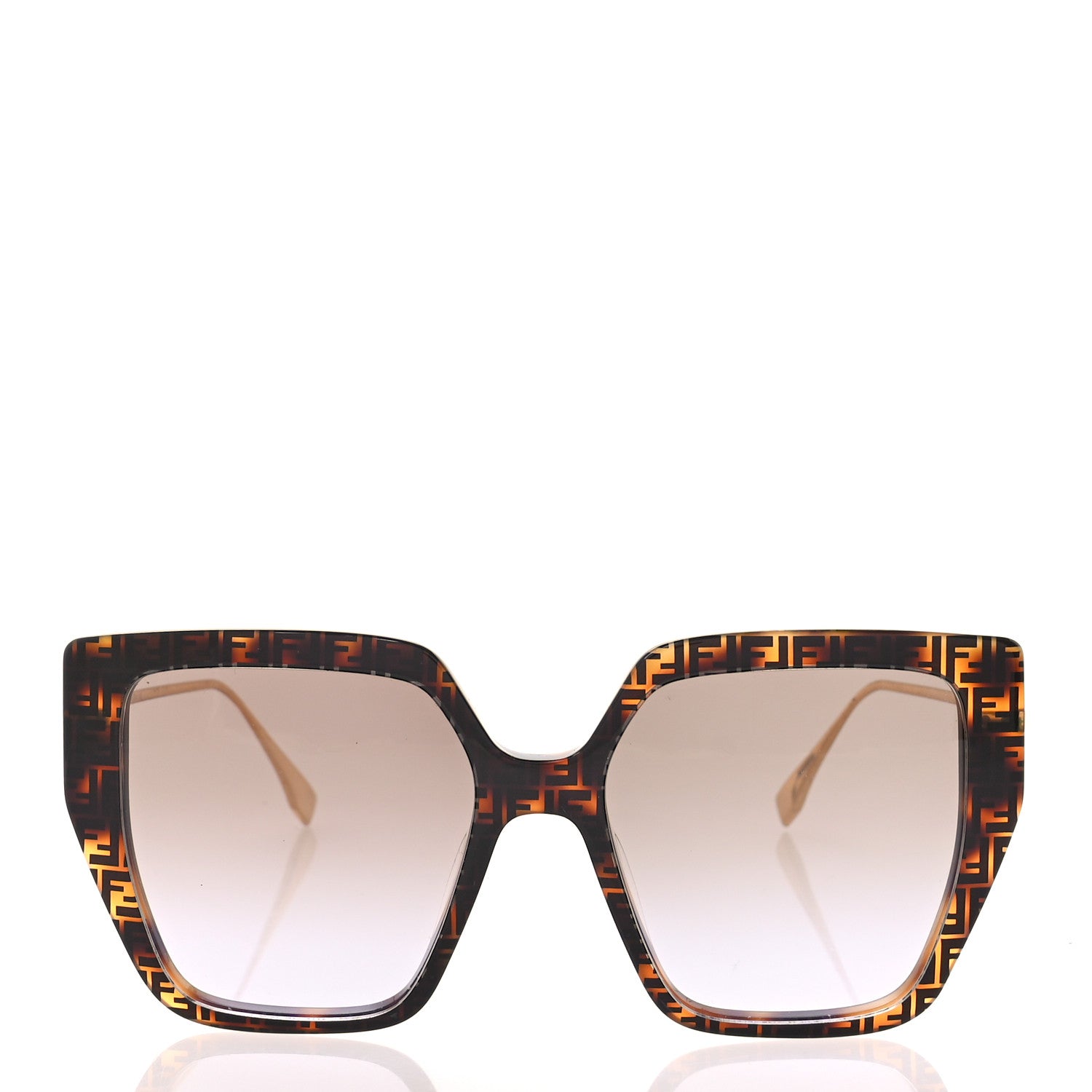 Fendi Acetate FF Butterfly Sunglasses FE40012U Havana 2 of 7