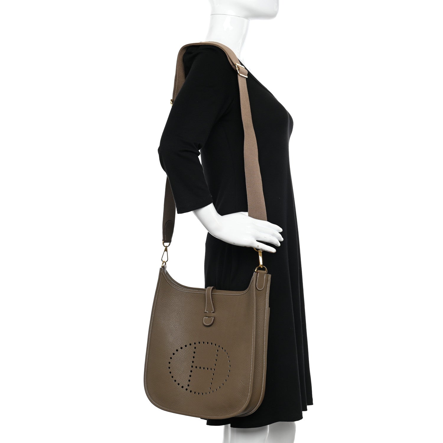 Hermes Taurillon Clemence Evelyne III PM Etoupe 3 of 12