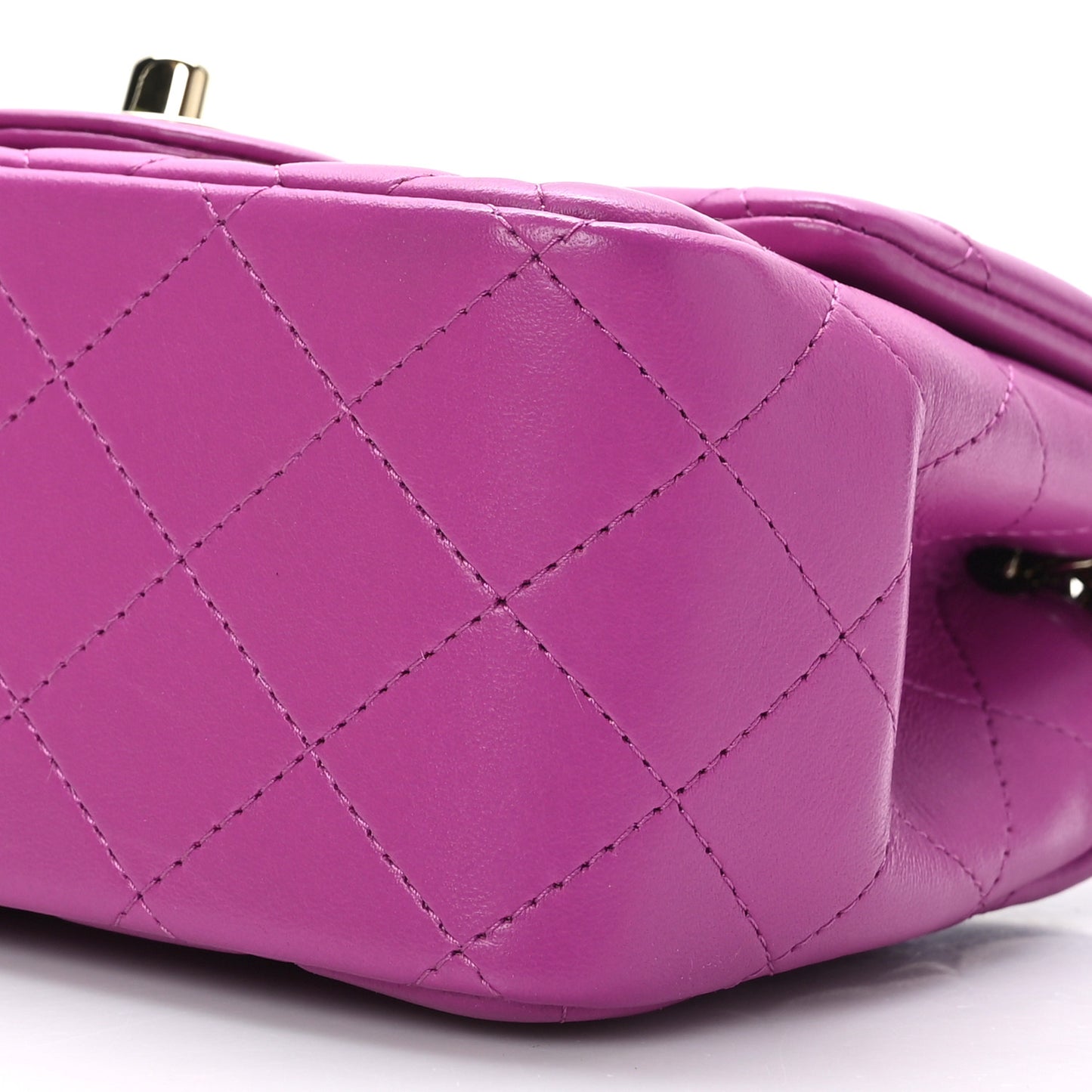 Lambskin Quilted Mini Square Flap Purple