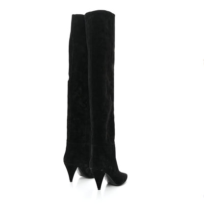 Saint Laurent Cashmere Suede Era 85 Over The Knee Boots 36.5 Black 4 of 7