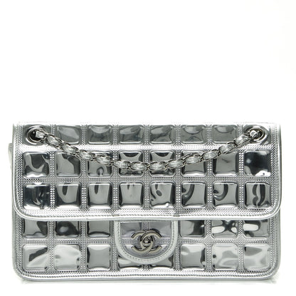 Chanel Vinyl Large Ice Cube Flap Silver 1 of 7