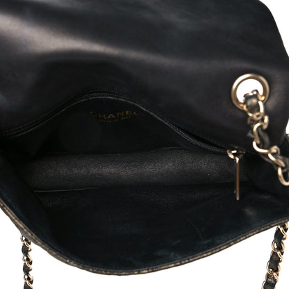 Chanel Iridescent Calfskin Quilted Crystal Mini Rectangular Flap Black Gold 5 of 11