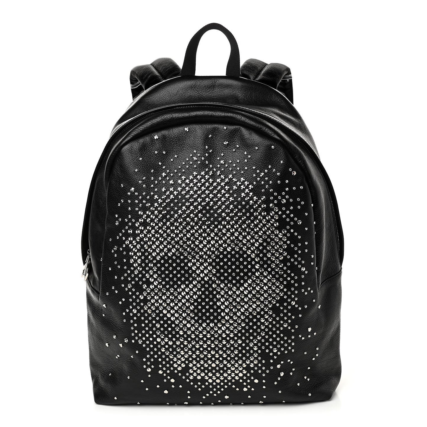 Calfskin Studded Skull Backpack Black