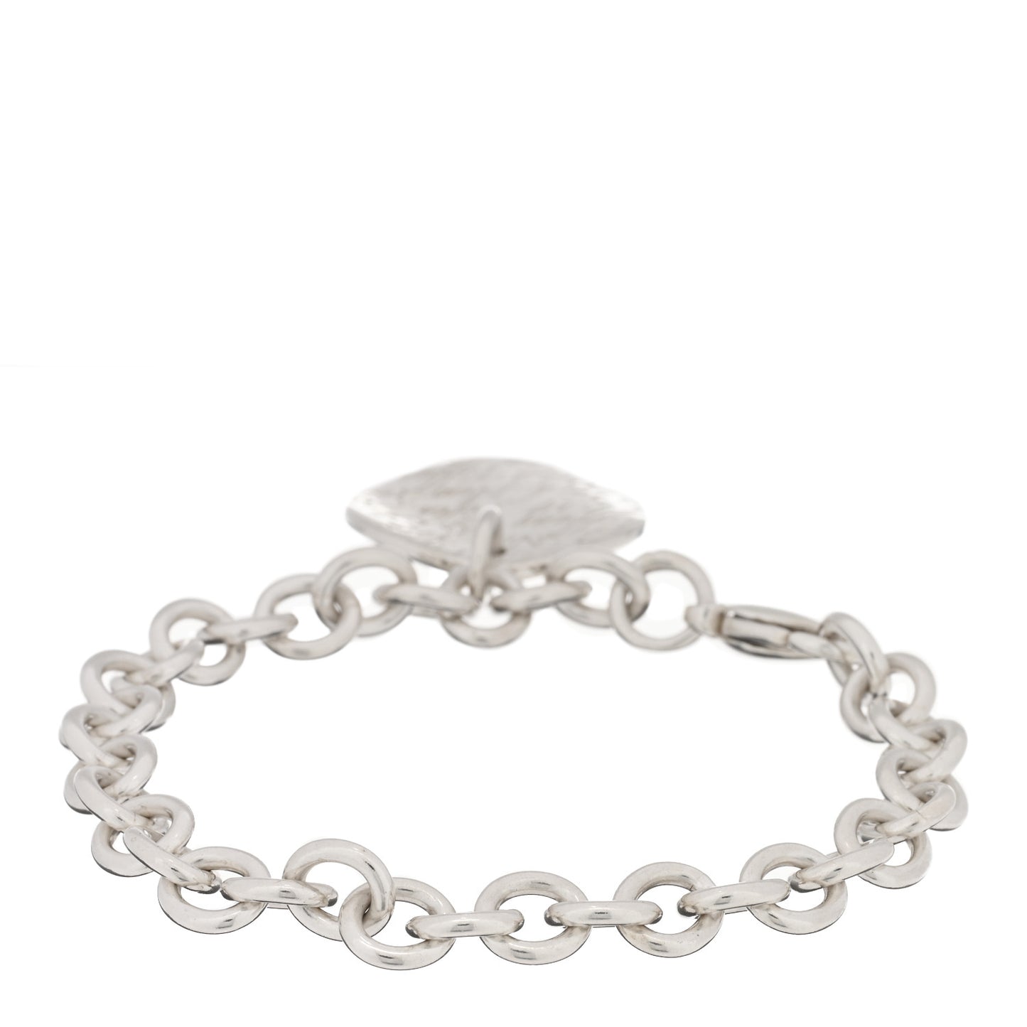 Sterling Silver Notes Round Tag Charm Bracelet