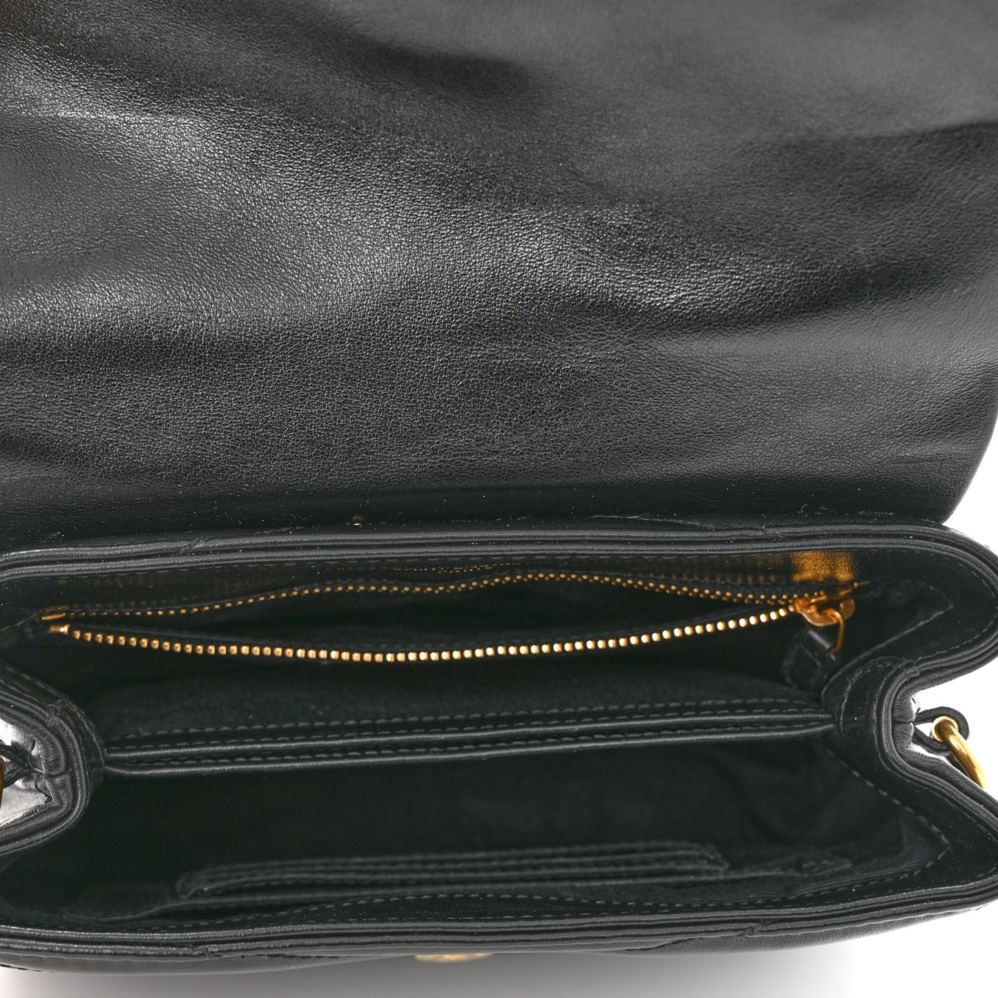Calfskin Y Quilted Monogram Toy Loulou Crossbody Bag Black