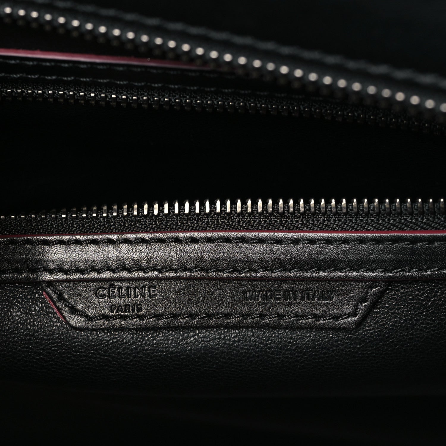 Celine Smooth Calfskin Mini Luggage Black Pink Trim 6 of 8