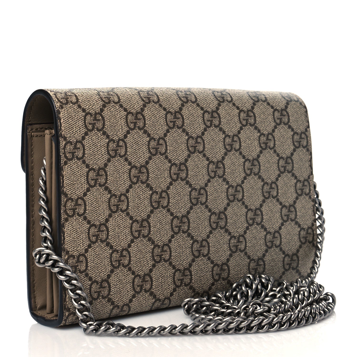 Gucci GG Supreme Monogram Mini Dionysus Chain Wallet Beige Taupe 3 of 11