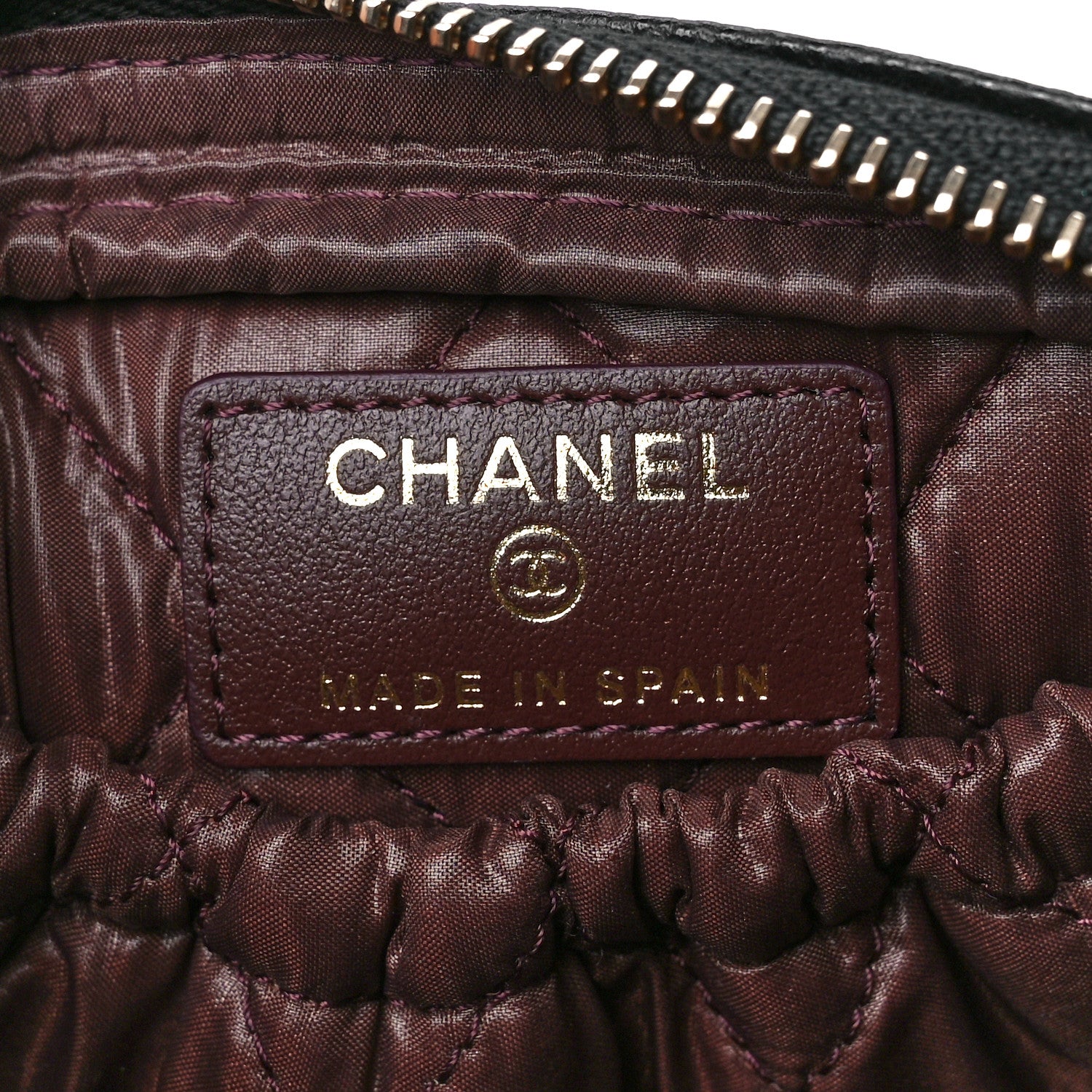 Chanel Caviar Quilted Curvy Pouch Cosmetic Case Black 6 of 12