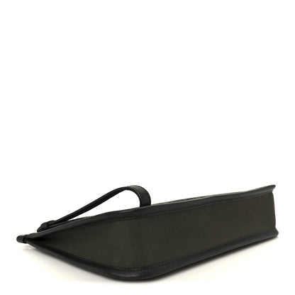 Salvatore Ferragamo Canvas 1927 Signature Wristlet Clutch Khaki Black 4 of 9
