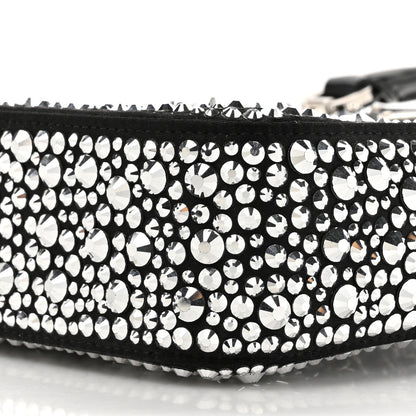 Prada Satin Crystal Metal Triangle Logo Small Double Handle Crossbody Tote Metal 8 of 9