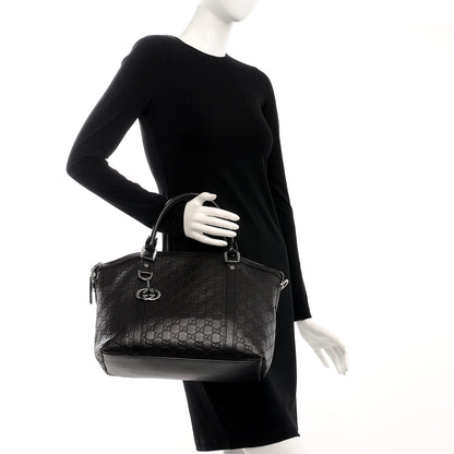 Gucci Guccissima Medium GG Charm Dome Satchel Dark Brown 3 of 12