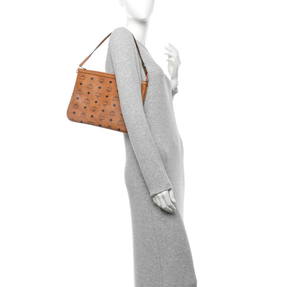 MCM Visetos Liz Shopper Tote Pouch Cognac 2 of 9