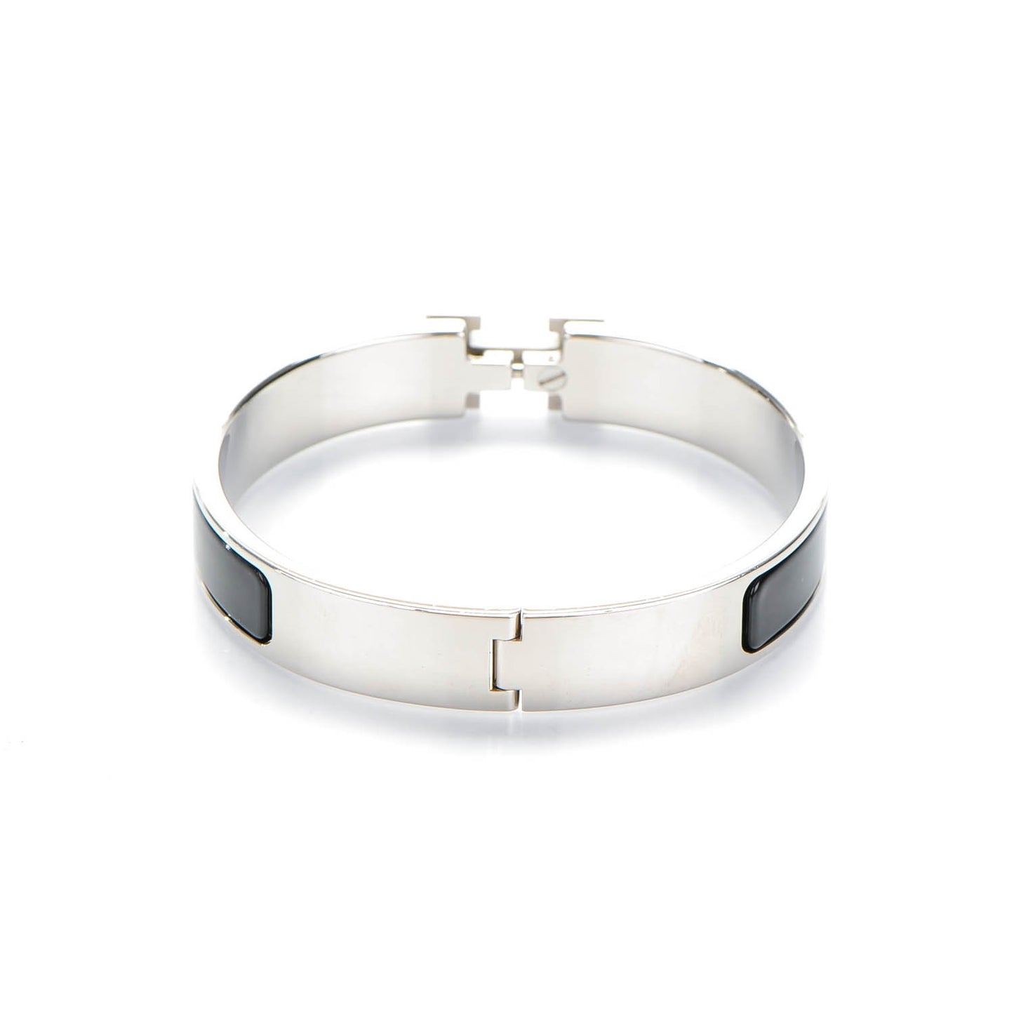 Enamel Narrow Clic Clac H Bracelet GM Black