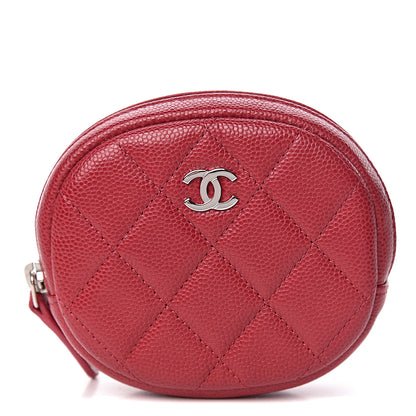 Chanel Caviar Quilted Zip Around Classic Coin Purse Dark Pink 1 of 8