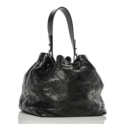 Chanel Glazed Calfskin On The Road Drawstring Tote Black 3 of 7