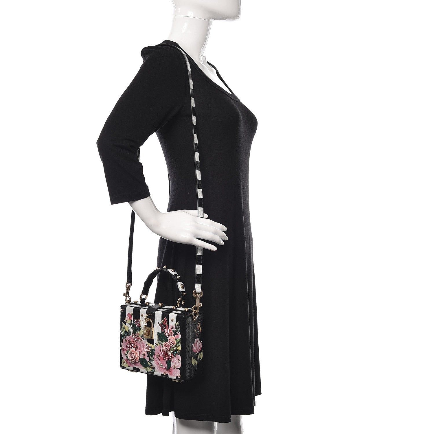 Dolce & Gabbana Dauphine Crystal Embellished Box Bag Black Multicolor 2 of 8