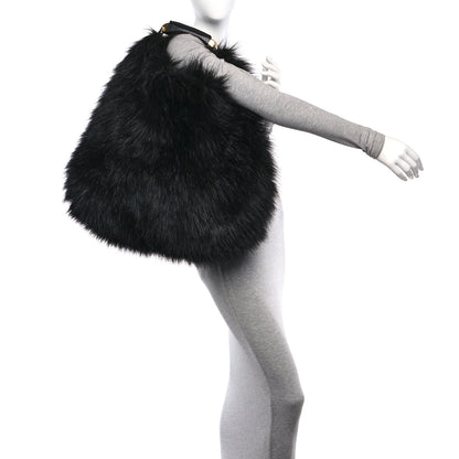 Tom Ford Faux Fur Large Bianca Hobo Black 2 of 11