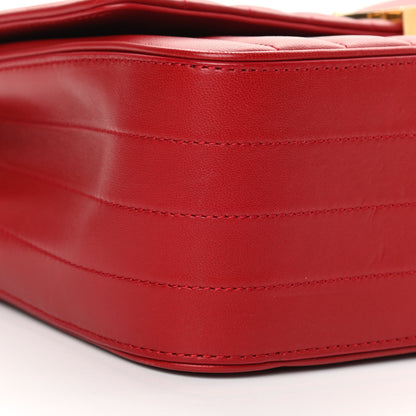 Saint Laurent Lambskin Matelasse Monogram Large Vicky Chain Bag Rouge Eros 8 of 18