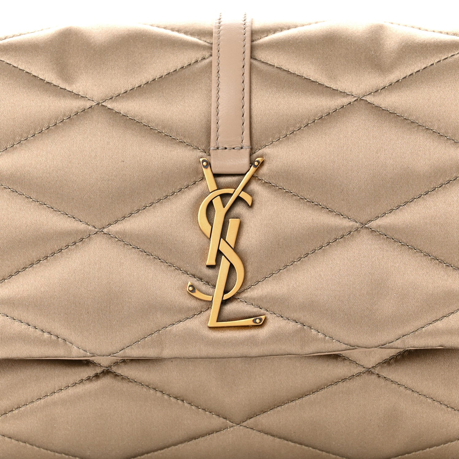 Saint Laurent Satin Quilted Le 57 Diamond Shoulder Bag Mouse 8 of 10