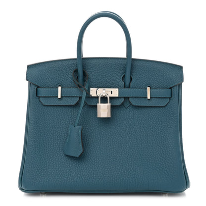 Hermes Togo Verso Birkin 25 Vert Bosphore Bleu Ocean 1 of 10