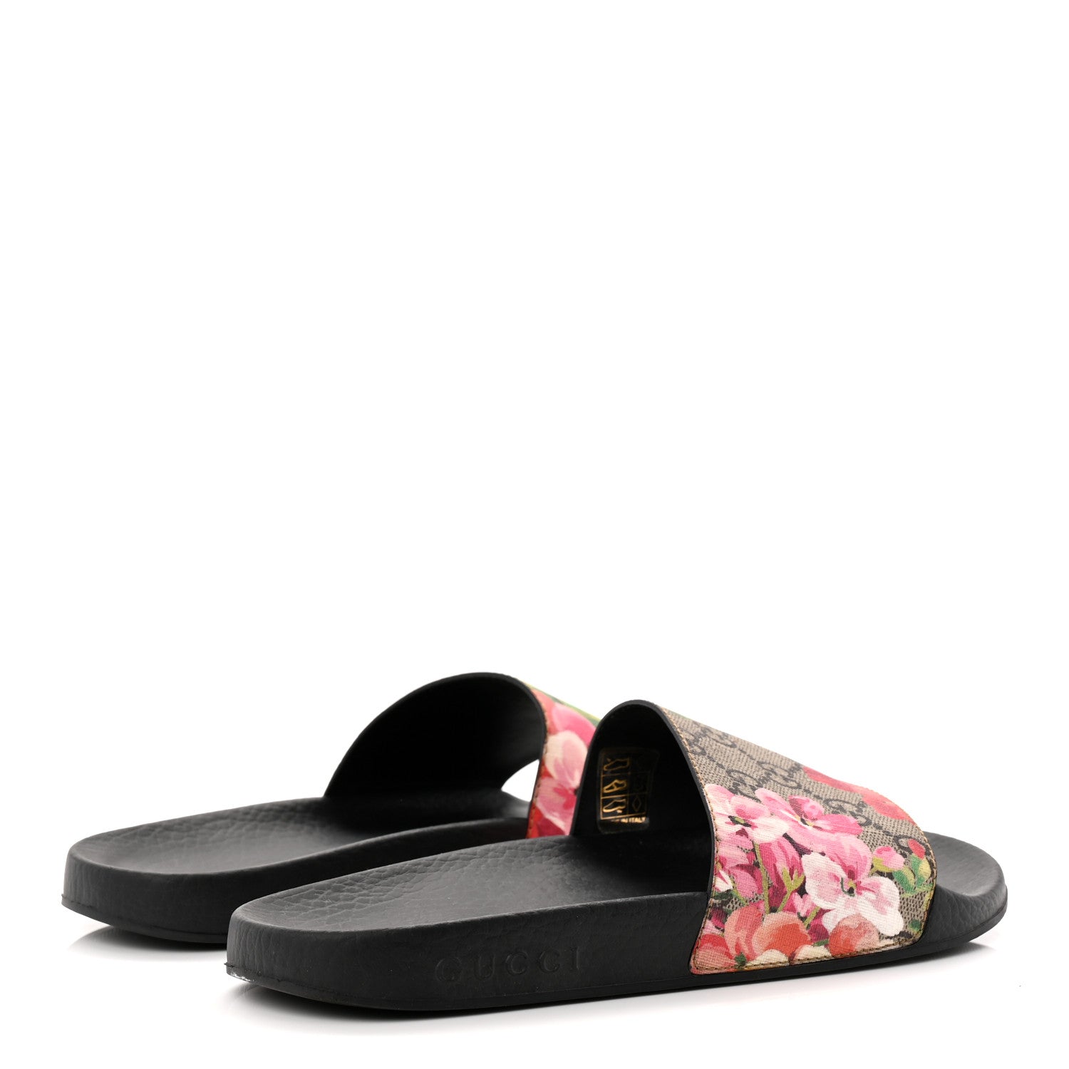 Gucci GG Supreme Monogram Blooms Slide Sandals 37 Beige Multicolor 4 of 9