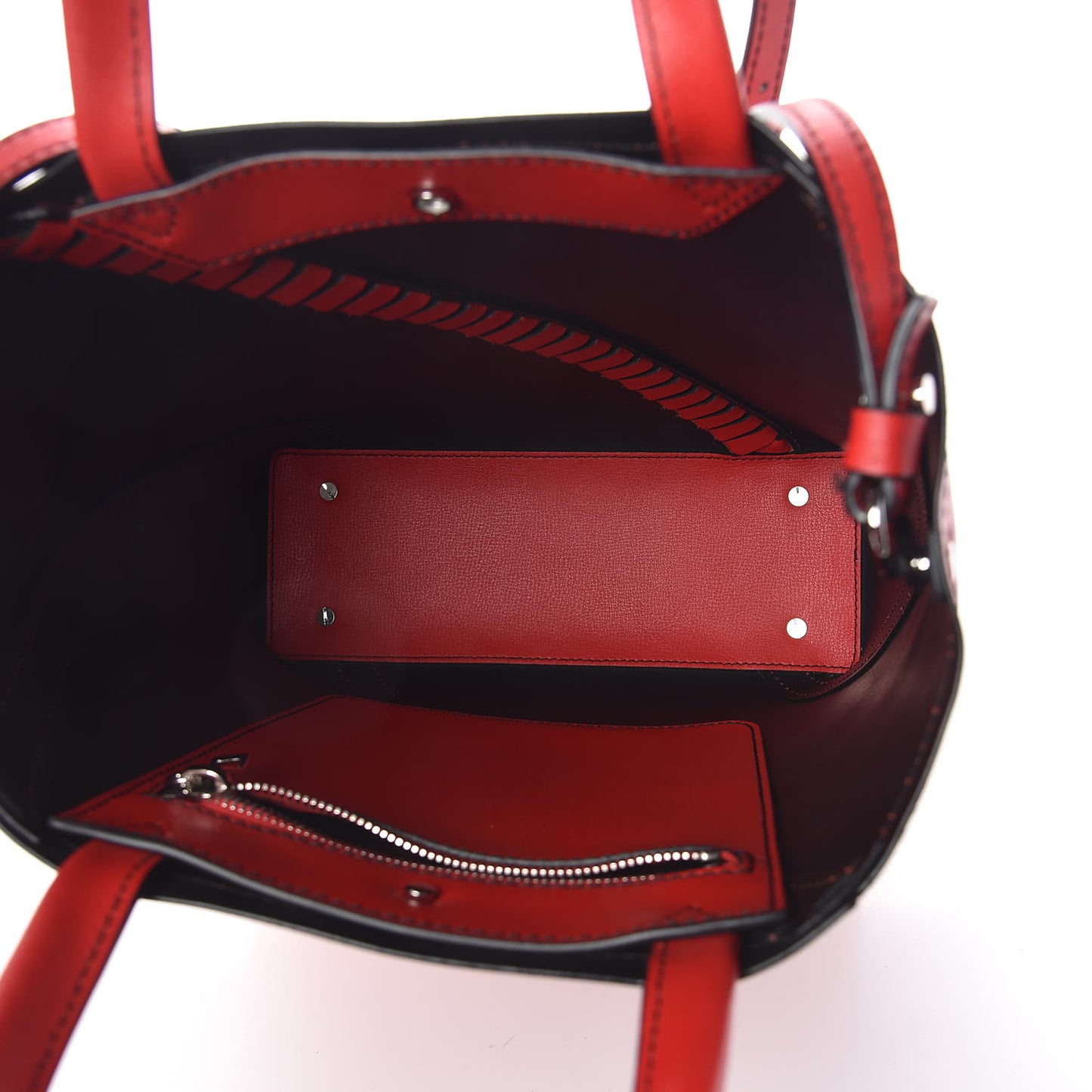 Smooth Calfskin Hex Tote Cardinal