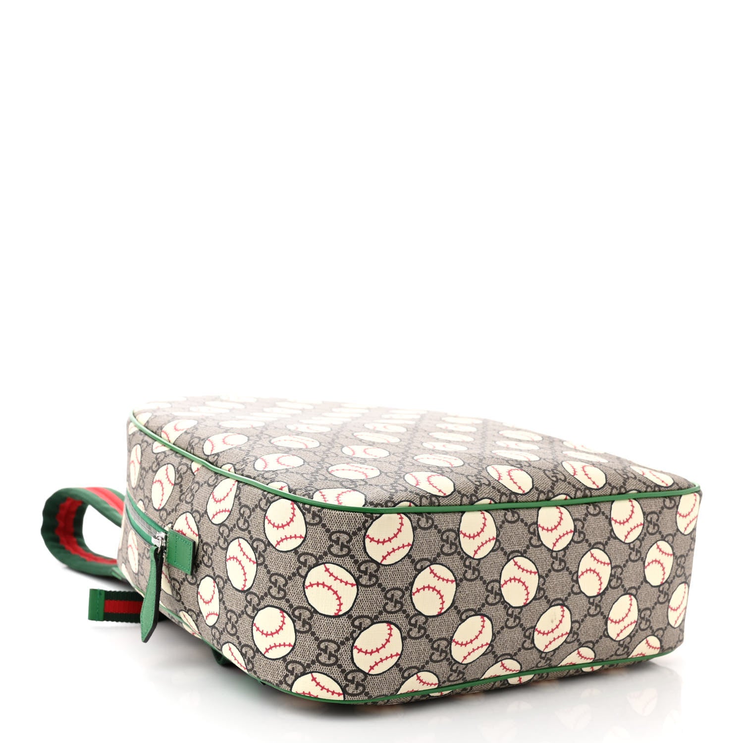 Gucci GG Supreme Monogram Baseballs Web Childrens Backpack Green 4 of 10