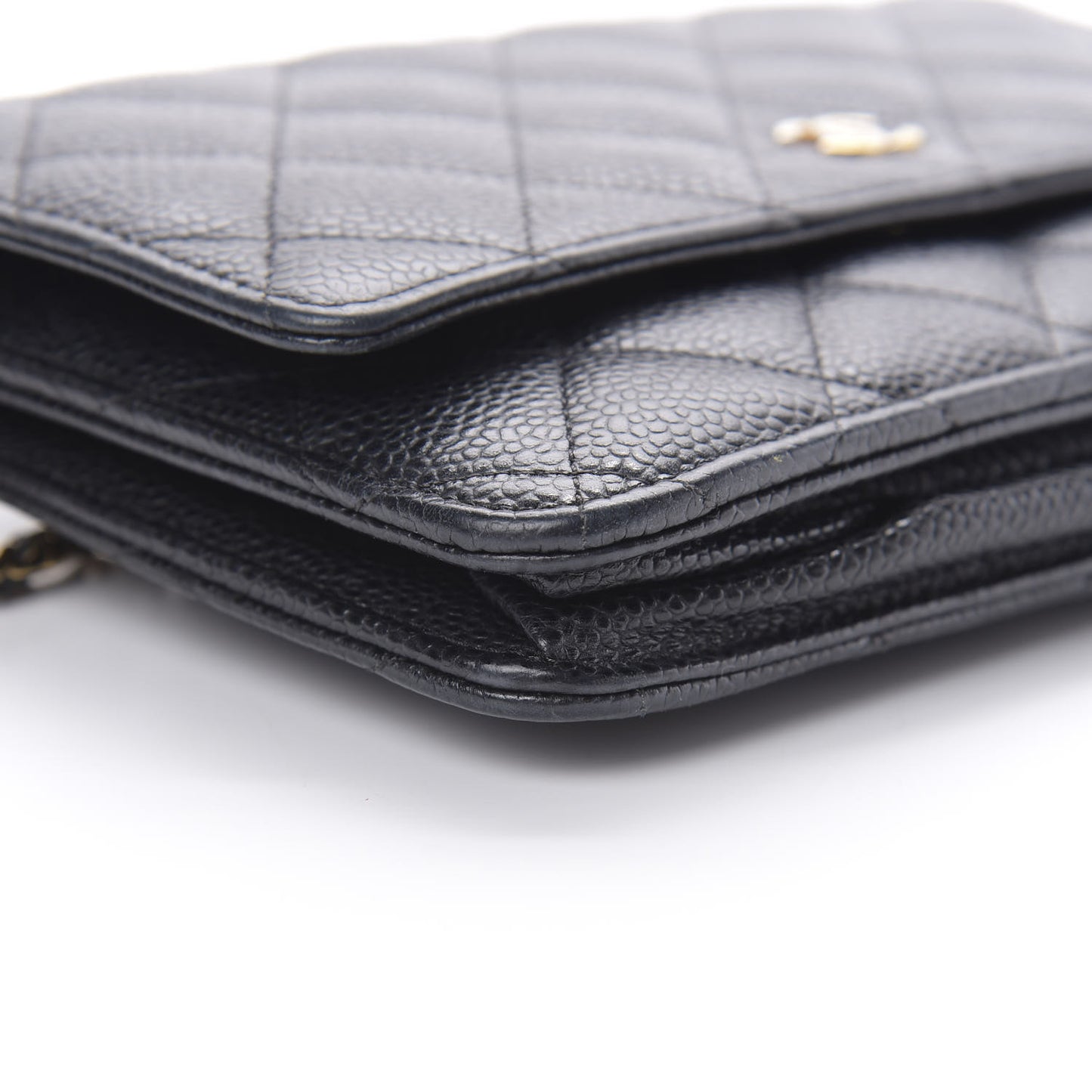 Caviar Quilted Wallet On Chain WOC Black