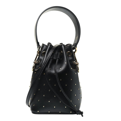 Fendi Vitello Liberty F is Fendi Studded Mini Mon Tresor Bucket Bag Black Gold 1 of 3