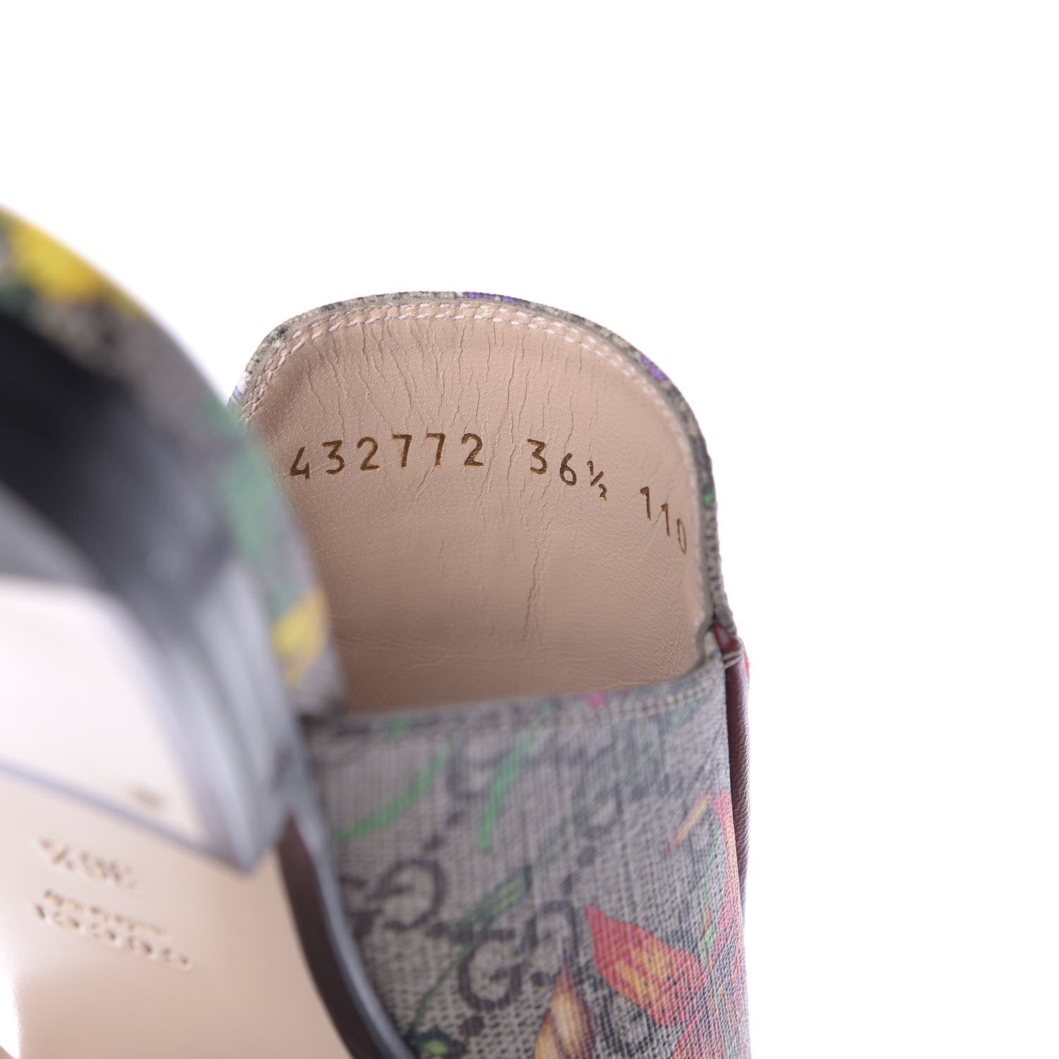 Gucci GG Supreme Monogram Flora Womens Princetown Slippers 36.5 Beige Ebony Multicolor Rosso 7 of 9
