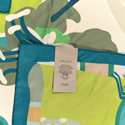 Gucci Silk Twill Guccissimo Square Scarf Lemon Green 3 of 3