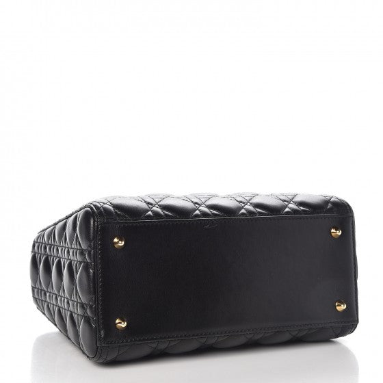 Lambskin Cannage Medium Lady Dior Black