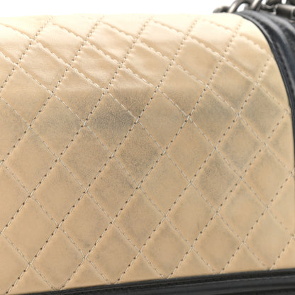 Chanel Lambskin Quilted Medium Boy Flap Black Beige 9 of 11