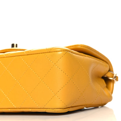 Chanel Lambskin Quilted Mini Rectangular Flap Yellow 10 of 10